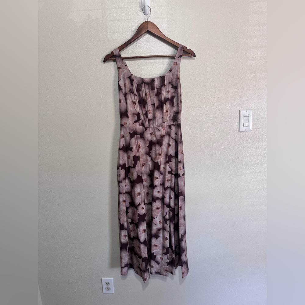 MELLODAY Purple Floral Midi Dress